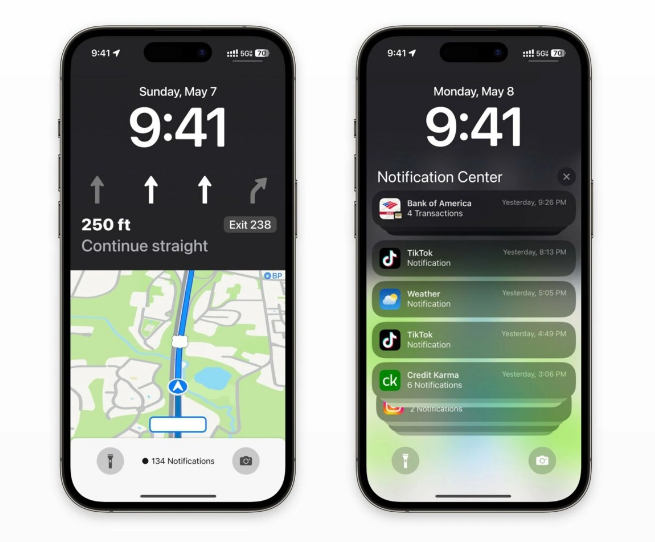 南雄苹果维修服务分享iOS17锁屏地图导航半屏显示长什么样 